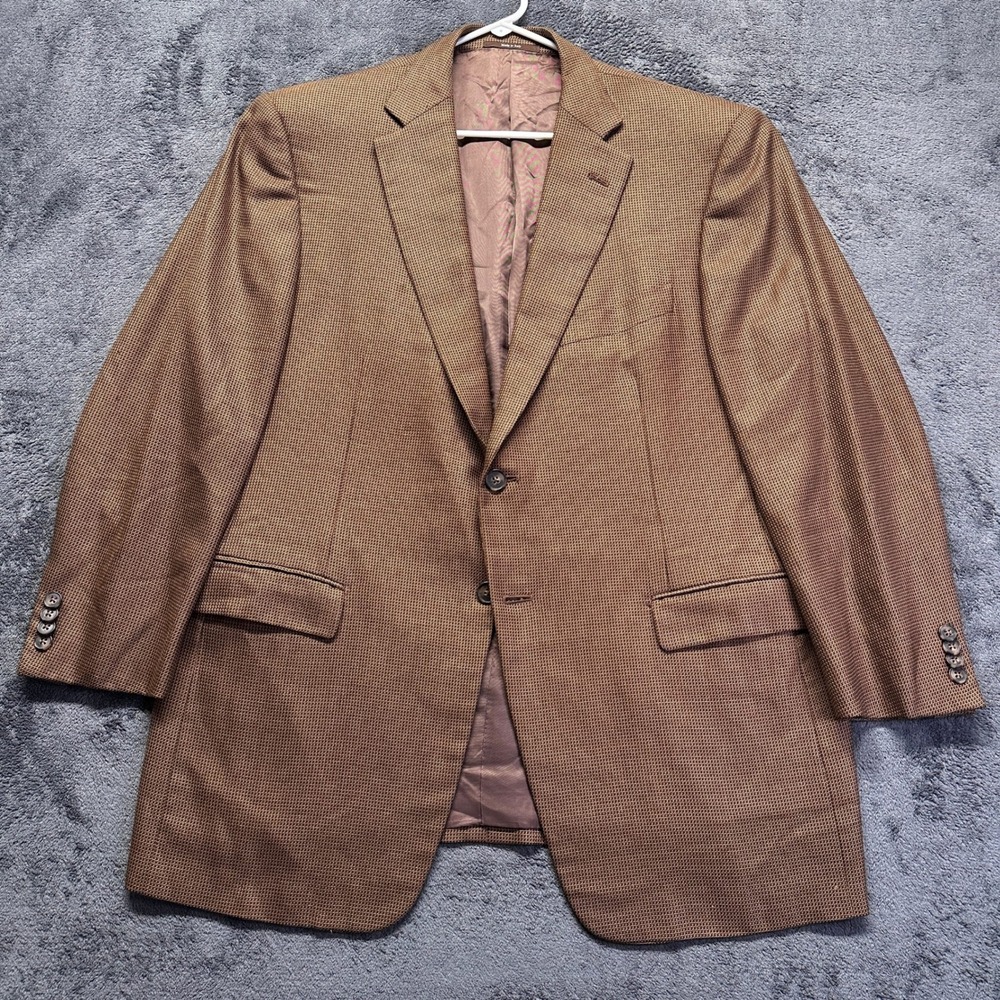Ermenegildo Zegna Sport Coat Mens 44R Brown Trofeo Silk Wool Blazer Italy 54C